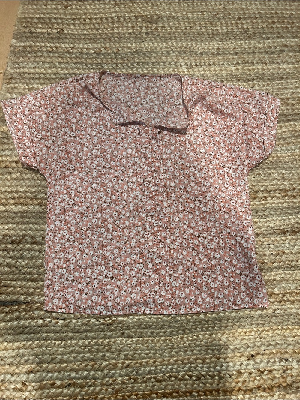 Pink Floral Short-Sleeve Top